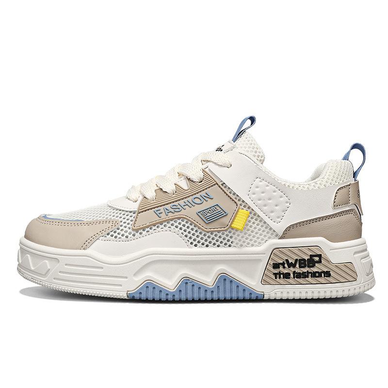 Men's Summer New Board Shoes with Breathable Mesh for Sports and Leisure Trendy and Versatile for Teenagers White Men's Shoes