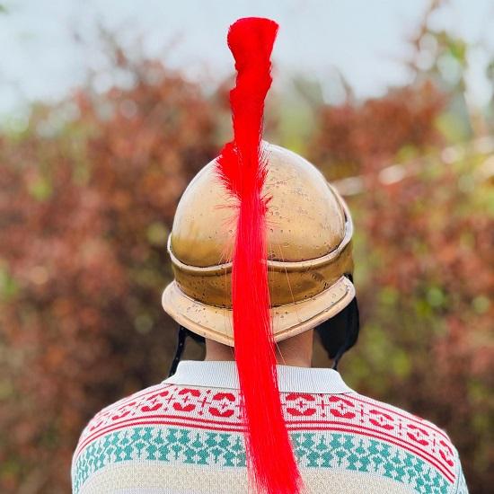 Шлем спартанца с красным плюмажем Шлем греческого воина Средневековый шлем для , Косплея Коллекционные предметы Подарок для него.