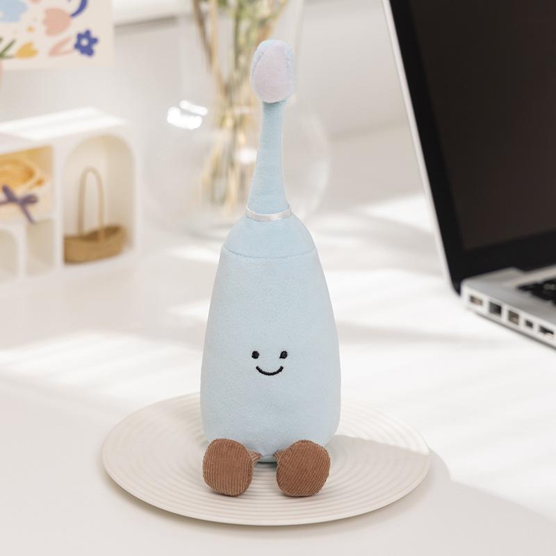 Creative and Interesting Toothpaste Toothbrush Doll Simulated Teeth Plush Toy Doll Desktop Decoration Ornament Doll