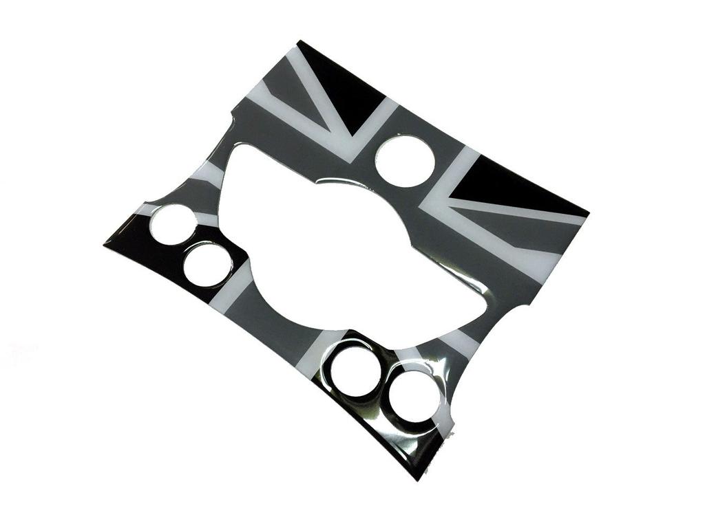 Black Union Jack Soft Interior Dashboard Control Switch Panel Sticker for Cooper MK2 R56 07-08 (Pre-refurbished)