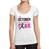Tee-Shirt Femme Col Rond Decollete Breast Cancer Awareness