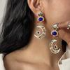 Handmade Sun&Moon Earrings Minority Design Crystal Earrings Temperament Dangle Earring Gift
