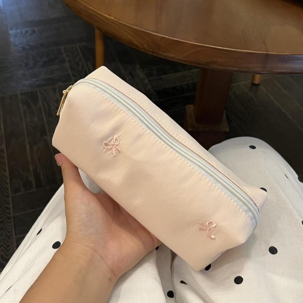 Large Capacity Pencil Case Bowknot Embroidery Stationery Bag  School Office