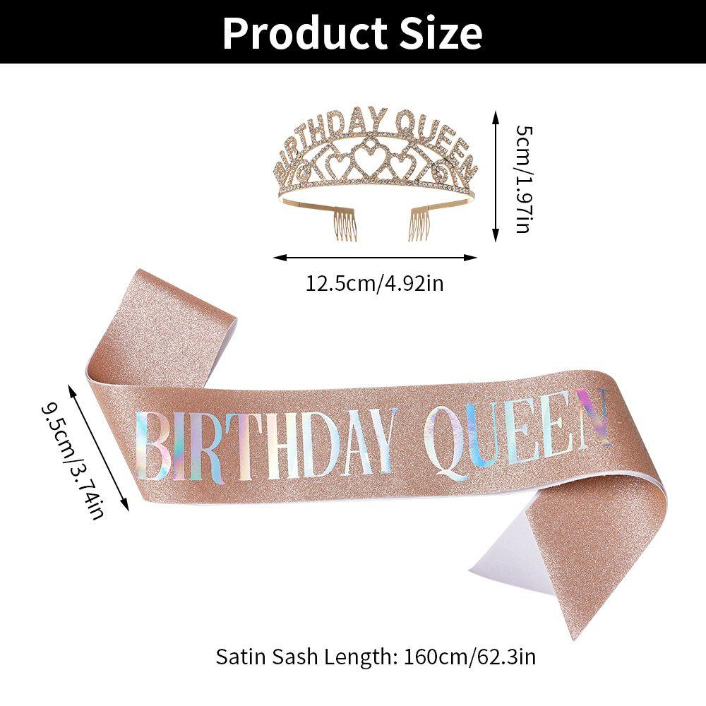 Модный атласный пояс принцессы корона головной убор на день рождения королева повязка на голову тиара обруч для волос