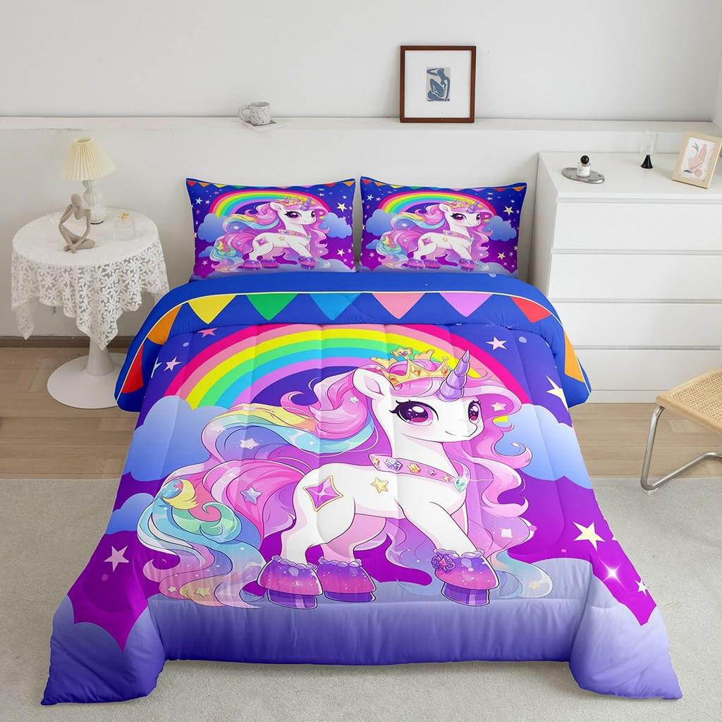 Butterfly Dream Catcher Comforter Set for Kids Teens Girls, Mandala Feather Bedding Down Comforter Twin Size, Bohemian Duvet Insert, Galaxy