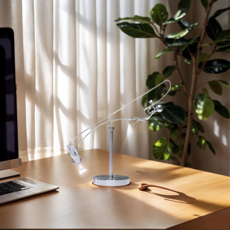 Kinetics Fishing Sculpture Balance Art for Your Space,Fisherman Kinetics Balancing Desk Toy Fishing Physics Sculpture