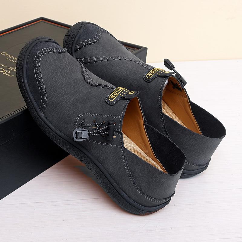 Модные мужские повседневные туфли в винтажном стиле, мокасины ручной работы из натуральной кожи, удобные мужские туфли без застежек, уличные мокасины, мужские кроссовки