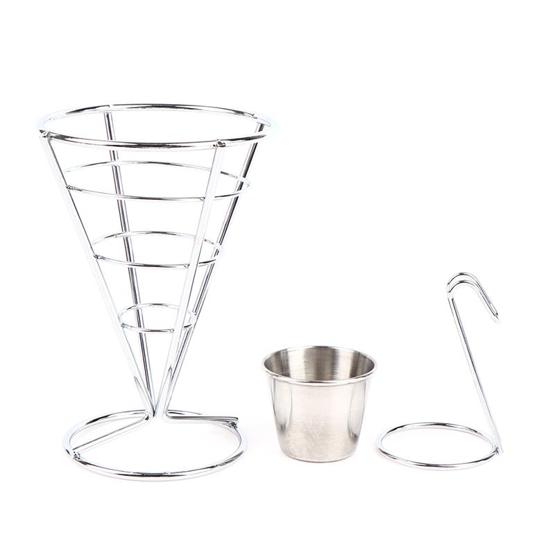 Подставка для картофеля фри из нержавеющей стали, держатель для конусной корзины для картофеля фри, рыбы и чипсов