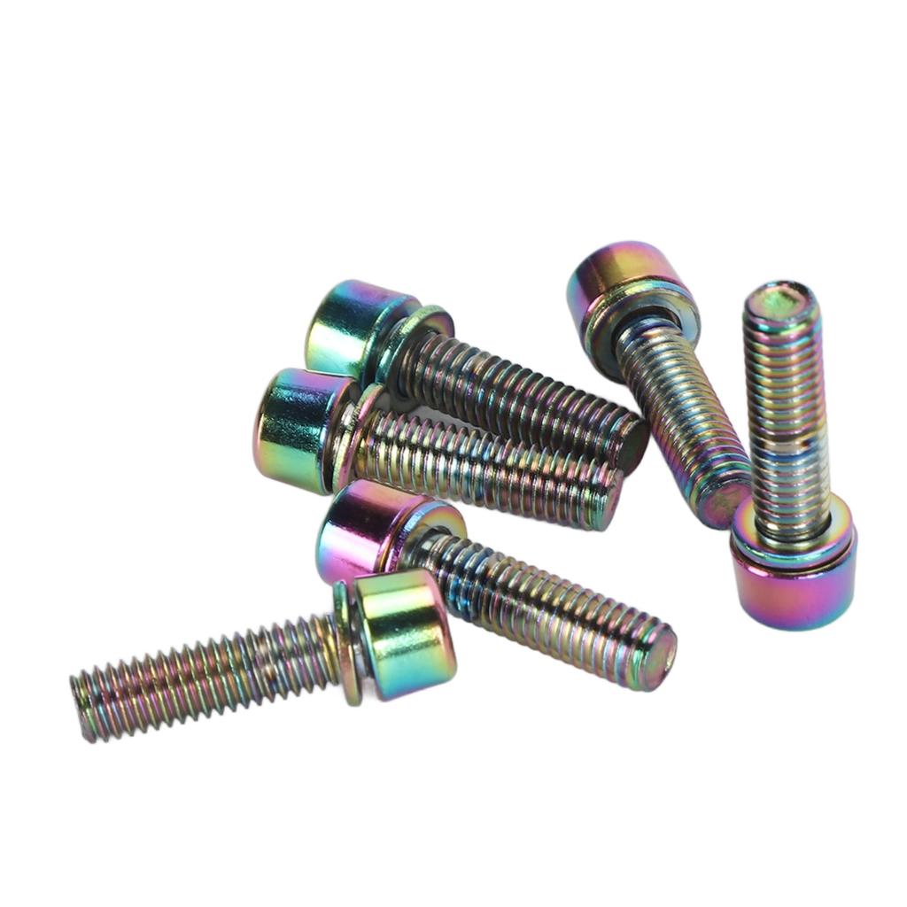 6 шт. Винты для выноса руля велосипеда профессиональные M5x18 мм из алюминиевого сплава для руля велосипеда