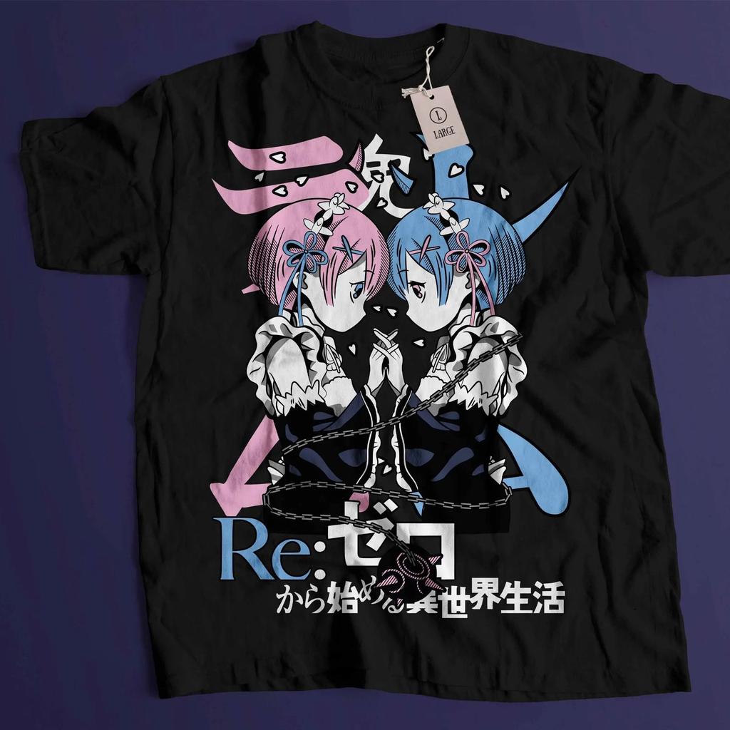 Аниме ReZero 4 Нацуки графика 100% Хлопок унисекс футболка 2026 Летняя мода Y2k Унисекс Короткий рукав Аниме-мерч