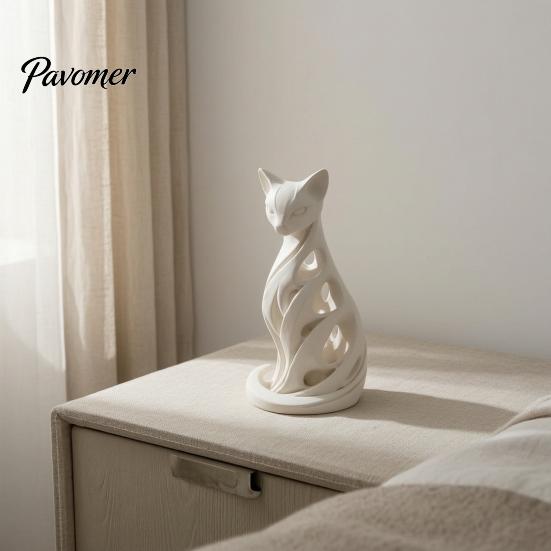 Декоративные ornaments из смолы, Спиральная статуэтка кота, Креативная витая статуя, Художественные современные украшения для интерьера, Настольный декор для дома