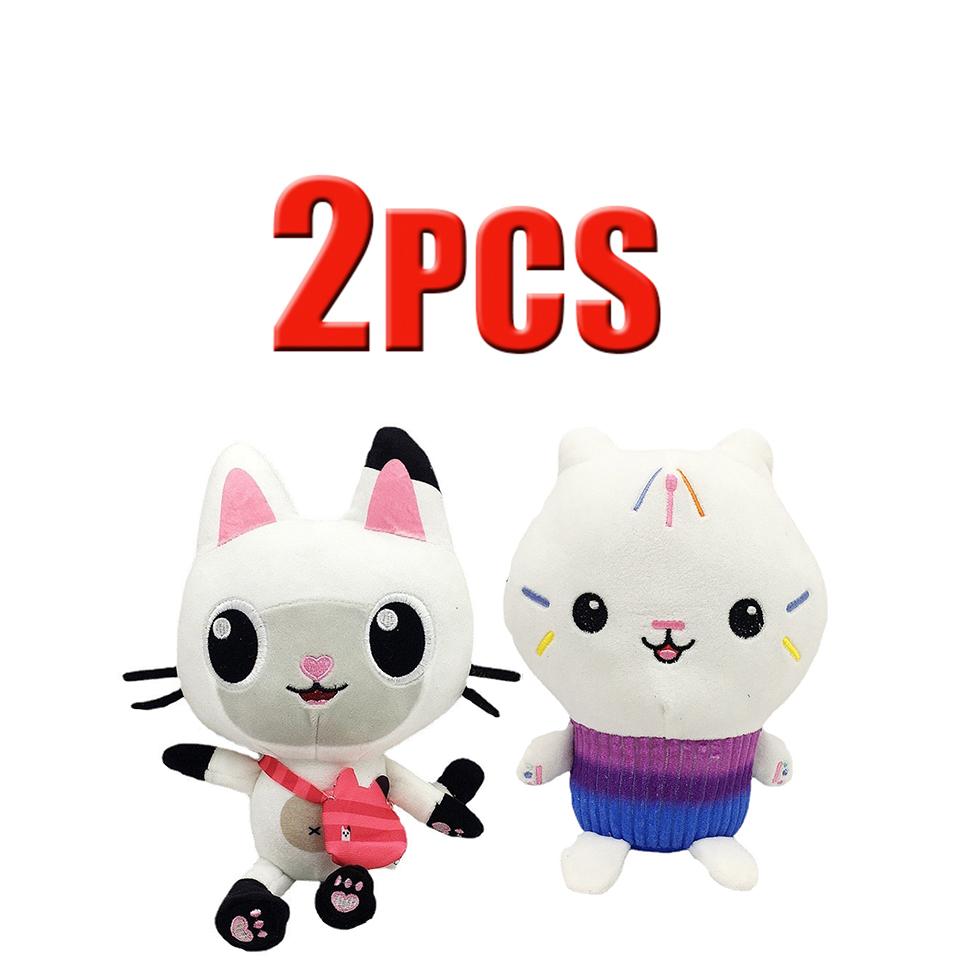 ##8-Piece Gabby Doll House Plush Toy Set 25cm Mermaid Cat Stuffed Animal Cartoon Doll Children's Christmas Gift