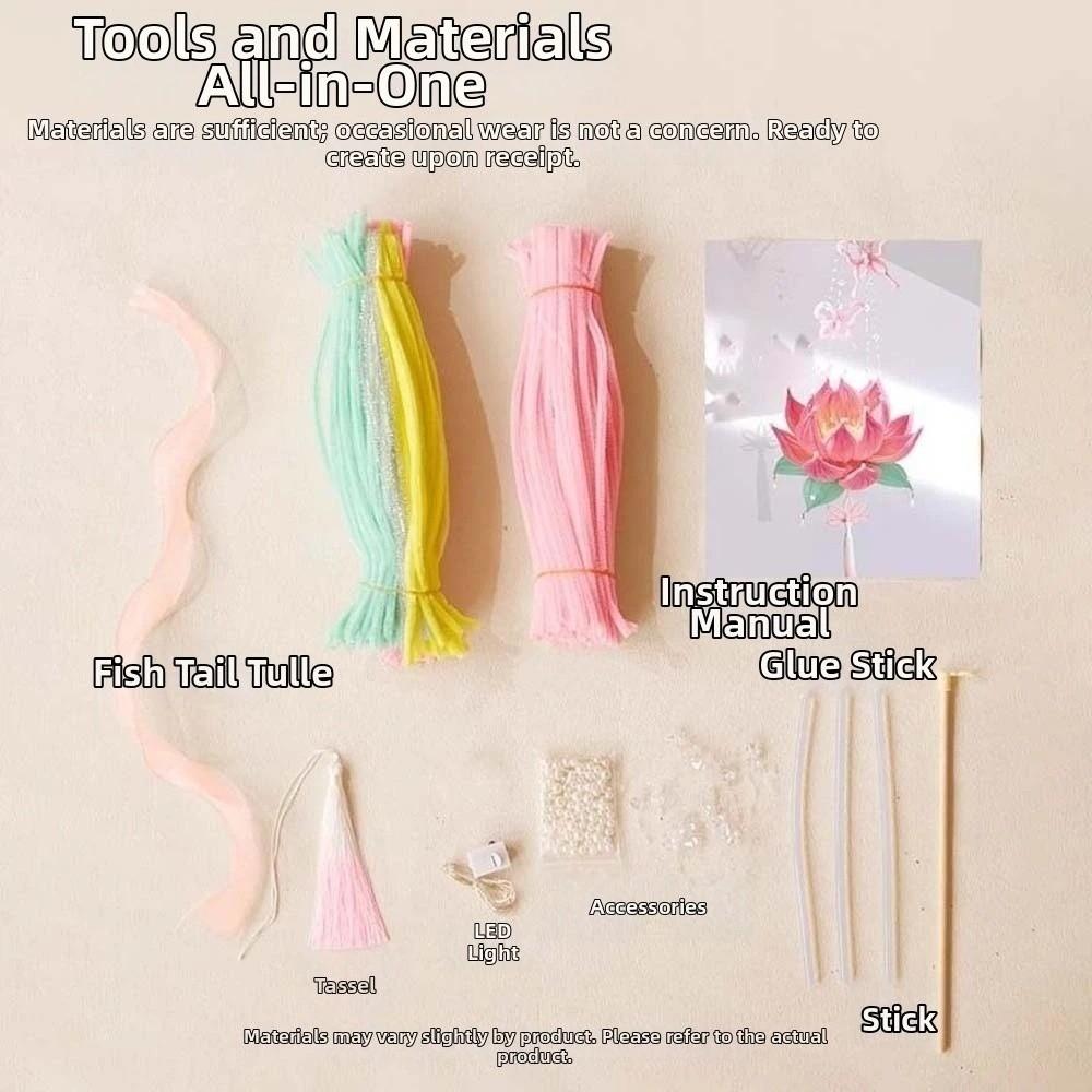 Glowing Lotus Lantern Luminous Handheld Light Chinese Lantern Flower Lamp  Family Activity