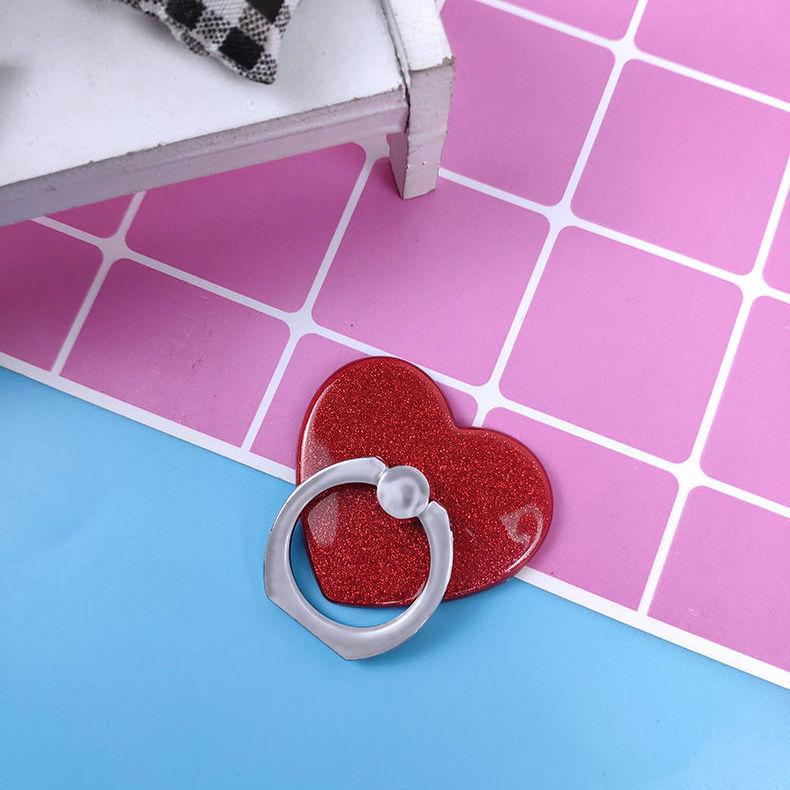Сверкающая розовая пряжка для кольца на палец с липкой надписью «Любовь», защита от падения и потери, универсальная пряжка для ленивого телефона, мужские и женские браслеты с блестками