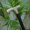 93.98 Cm Engraved Silver Handle Walking Cane Black Wooden Support Stick Handmade Elegant Walking Aid Formal Gentlemen’s Cane