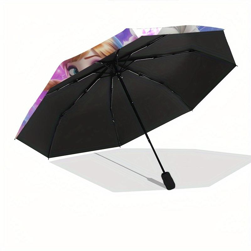 Disney Frozen,Elsa,Anna Manual Opening and Closing Umbrella, 8-Rib Reinforced Folding Design, Lightweight
