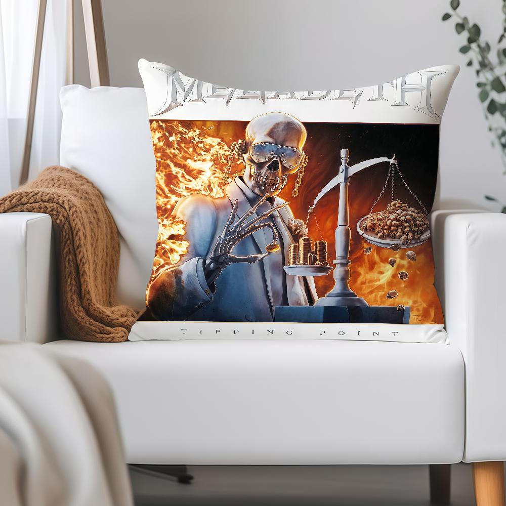 M-megadeth Band Pillow Case Applicable Space For Guest Rooms Interiors Cars Office House Decoration