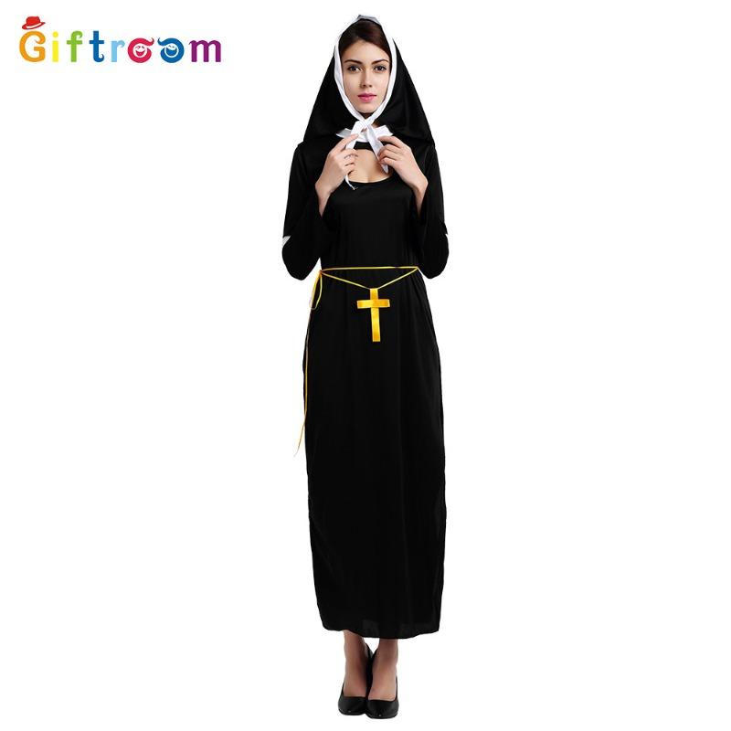 Halloween Drama Stage Performance Sexy Nun Robe Party Cosplay Costume