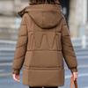 Зимнее пальто Женское с длинным рукавом Верхняя одежда с капюшоном Элегантные свободные толстые теплые женские куртки Зимние парки