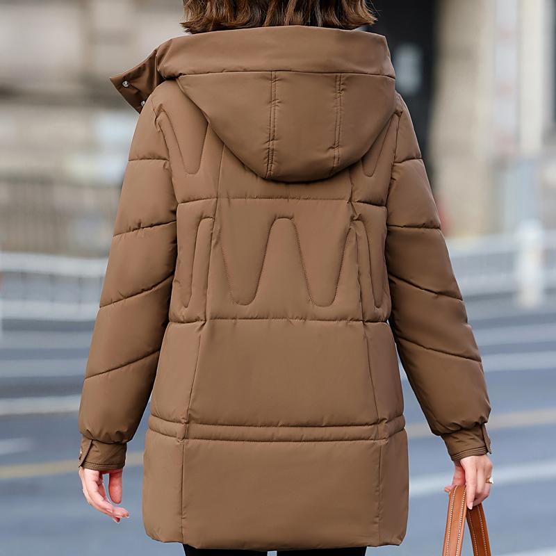 Зимнее пальто Женское с длинным рукавом Верхняя одежда с капюшоном Элегантные свободные толстые теплые женские куртки Зимние парки