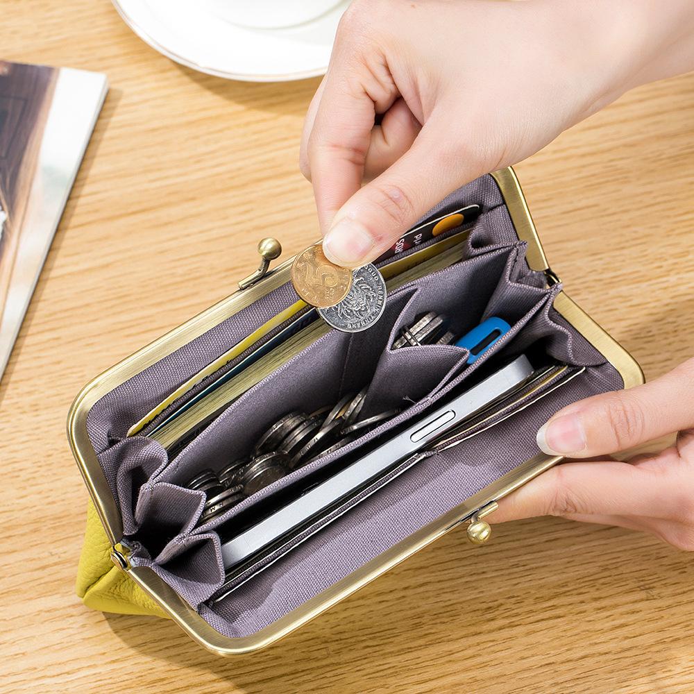 New European and American Clip Bag Hand Grab Bag Female Simple Long Hand Bag Wallet Mouth Gold Storage Bag Large Capacity