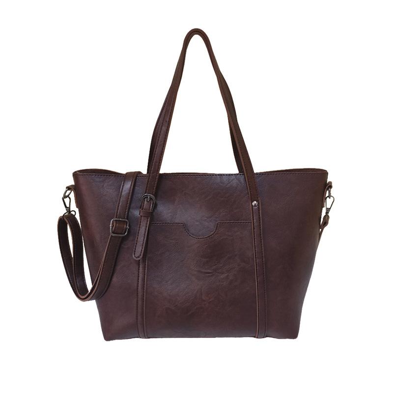 Ретро сумка женская большой вместимости новая весенняя универсальная простая наплечная сумка сумка-тоут для通勤