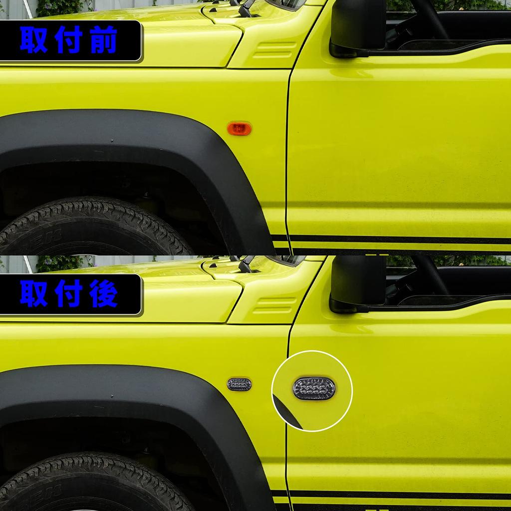 Suzuki New Jimny JB64W JB74W Светодиодный боковой указатель поворота Боковой габаритный фонарь Дымчатая линза Крыловой фонарь Чип 3030SMD Высокая яркость Мигающий Оригинальный тип замены