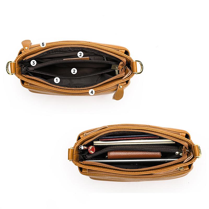 Hot Selling New Genuine Leather Handbag Retro Fashion Women's Shoulder Bag Trendy Designer Girl's Crossbody Bags Solid Color Simple Purse