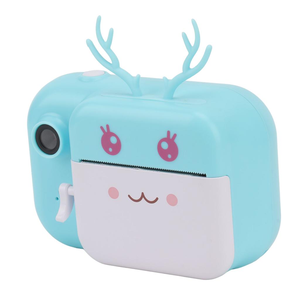 Детская камера для печати Mini 24MP Fawn Shape Blue HD Print Paper Roll Instant Photo Cameras