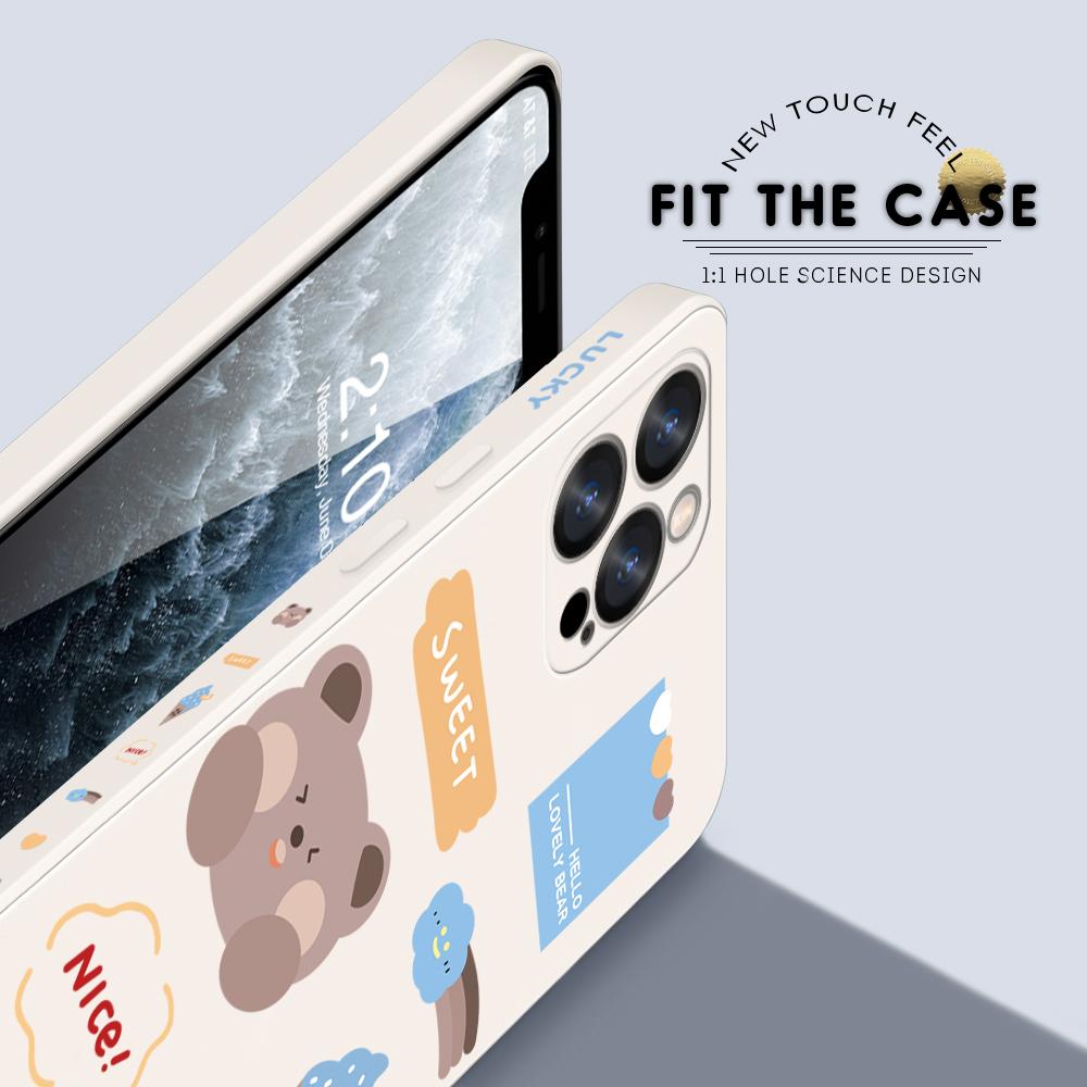 Чехол для телефона с мультяшным красочным узором, квадратный, жидкий, силикон, TPU, полное покрытие камеры, противоударный защитный чехол для Xiaomi Redmi iPhone