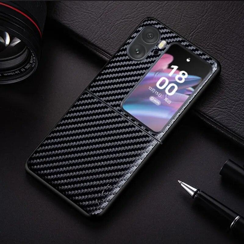 Чехол для телефона с текстурой углеродного волокна для Oppo Find N2 Flip 5G, модный дизайн, задняя крышка, чехол для Oppo Find N, чехол