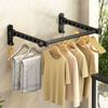 6/8/10 Holes Wall Mounted Clothes Hanger Non-Punching Foldable Drying Rack Space Saving Stainless Steel Laundry Rack Bathroom