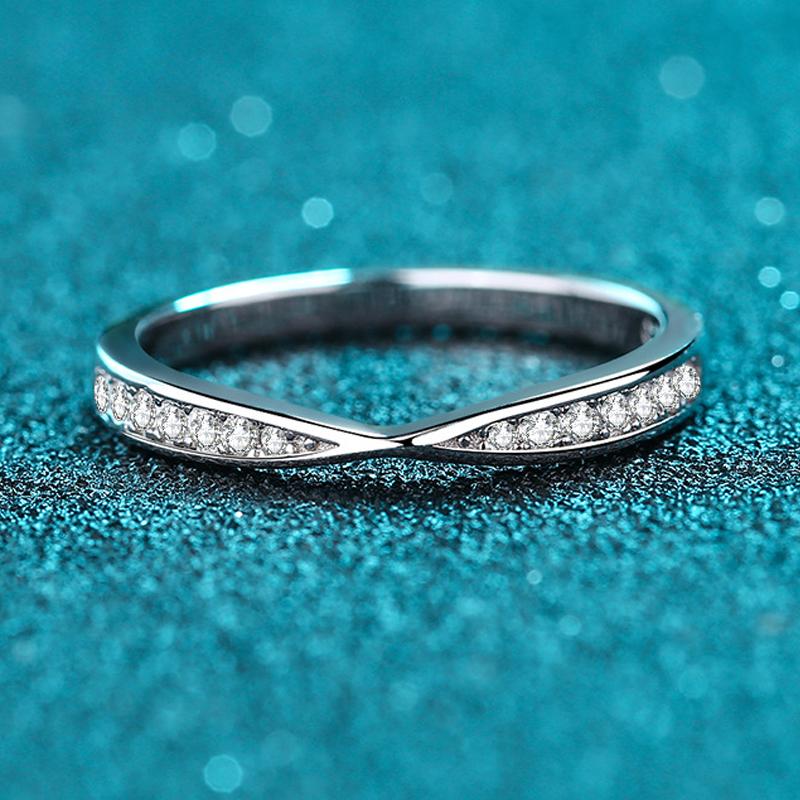 Кольцо с бриллиантом из 100% настоящего муассанита круглой огранки 0,13 CT, подходящее свадебное кольцо с бриллиантами S925, серебряные украшения для женщин