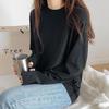 Korean College-Style Loose Multicolor Long-Sleeve Women's T-Shirt, Spring/Autumn 2025, Round Neck Trendy Base Layer.