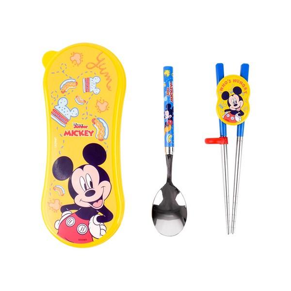 Lilpang Disney Junior Correctional Chopsticks Spoon Wide Case Set, Mixed Colors, Case + Correctional Chopsticks + Spoon, Korean Popular Tableware