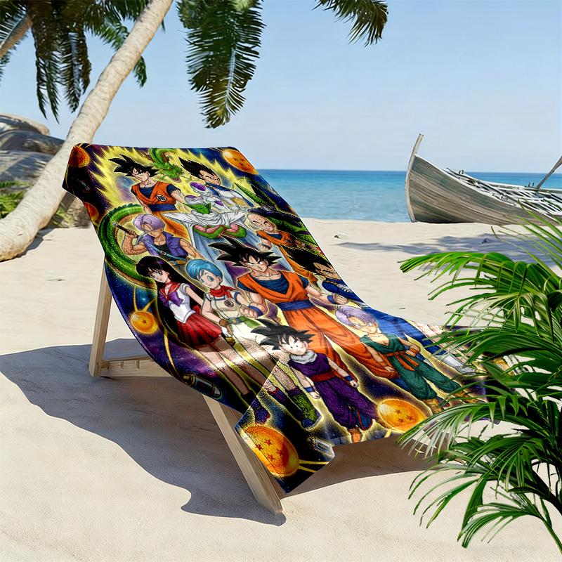 DRAGON BALL Print Beach Towel, Large Soft Quick Dry Towel for Beach Camping Swimming