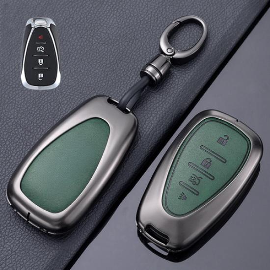 Zinc Alloy Leather Car Key Fob Case Cover For Chevrolet Malibu Camaro Trailblaze