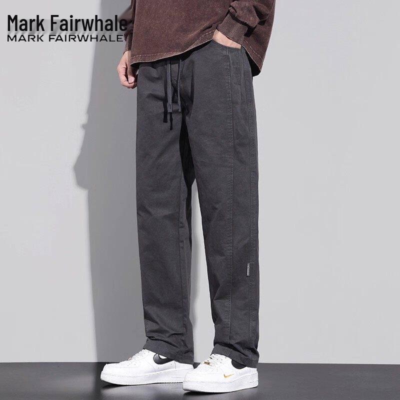 Mark Fairwhale Мужские летние хлопковые прямые повседневные брюки