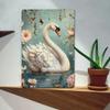 Винтажная металлическая жестяная табличка "Лебедь" 8x12, Элегантное цветочное настенное искусство, Водонепроницаемая железная табличка, Декор для гостиной, спальни, сада