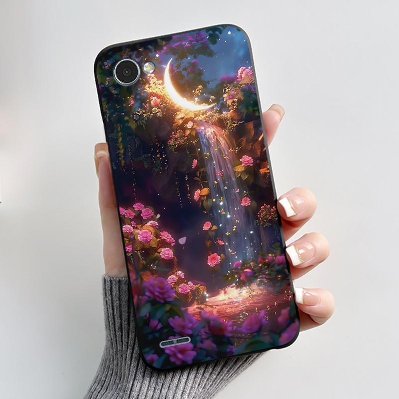 For LG Q6 Q6 Plus Q6a Case Luxury Cute Love Rabbit Funny Soft Silicone Black TPU Protective Cover LG q6 X600L X600K Phone Casing