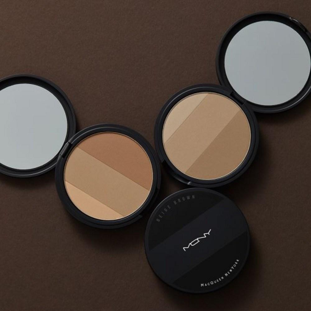 McQueen New York Fake-up Палетка для контуринга и хайлайтера 3 цвета 9г контуринг для носа хайлайтер 310199, нейтральный коричневый