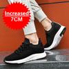 Fashion Summer Breathable Mesh Elevator Shoes for Men 7cm Invisible Height Increase Outdoor Black Sneakers Casual Soft Lightweight Shoes