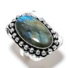Labradorite Gemstone Handmade 925 Sterling Silver Gift Jewelry Ring Size 9 W7O06