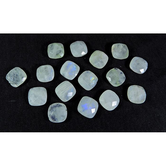12X12MM натуральный радужный лунный камень огранки бриолет прямоугольные драгоценные камни 16 шт лот RML-576