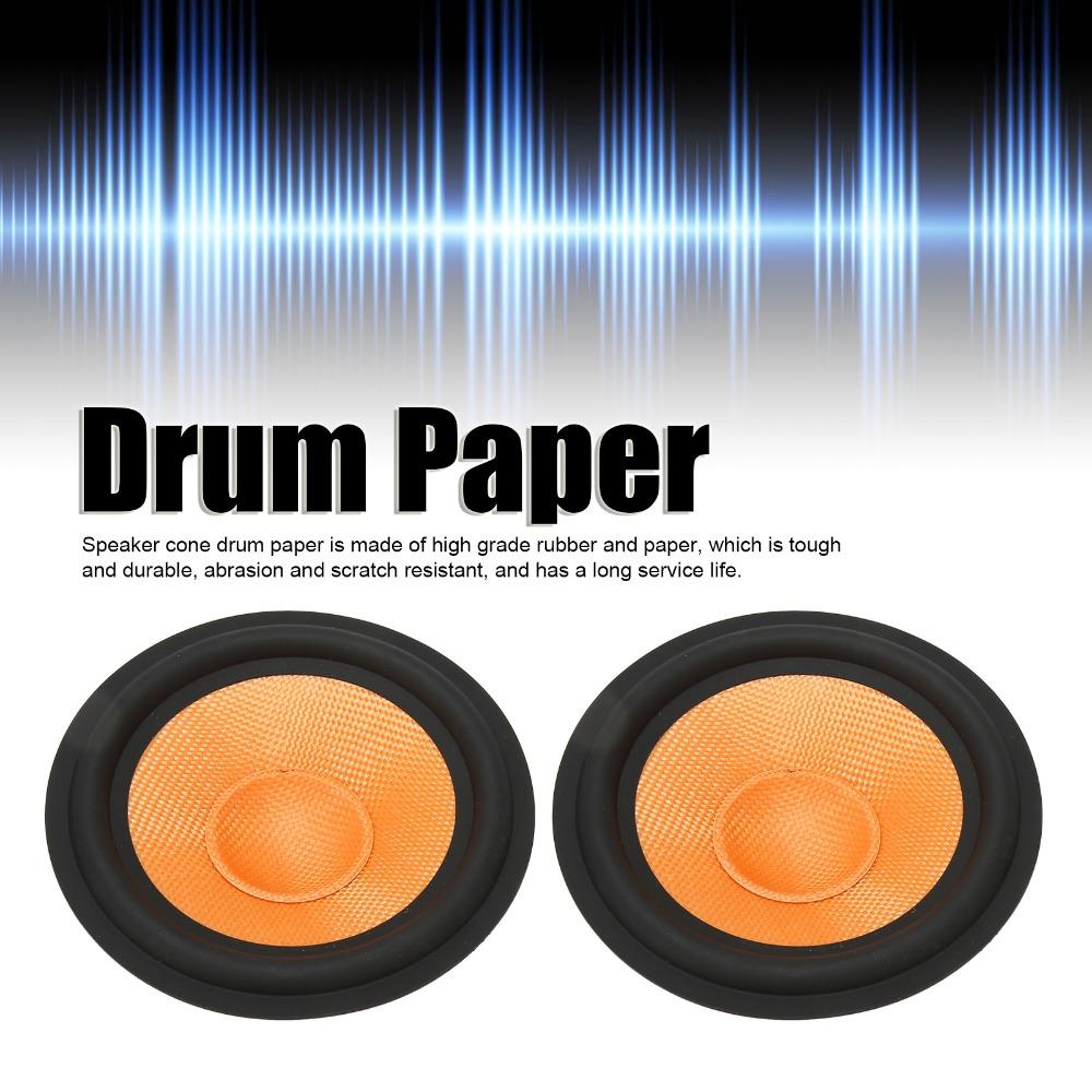 2PCS 1 Inch Bore & 6 Inch Outer Dia Subwoofer Cone Orange Drum Paper Subwoofer Repair