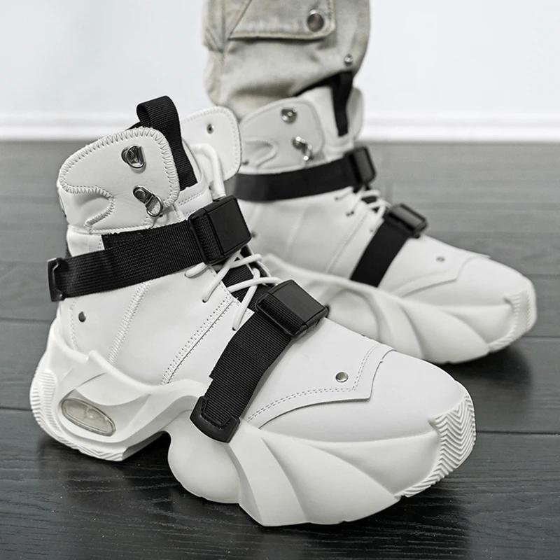 Chunky Outdoor High Top Sneakers for Men Luxury Vulcanized Shoes Personalized Design Skateboard Platform Casual Sports Shoes