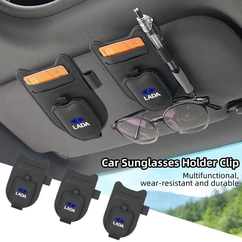 Car Sun Visor Organizer Sunglass Holder Glasses Clip Accessories For Lada Priora Sedan Sport Kalina Granta Vesta Niva Largus Vaz WW35