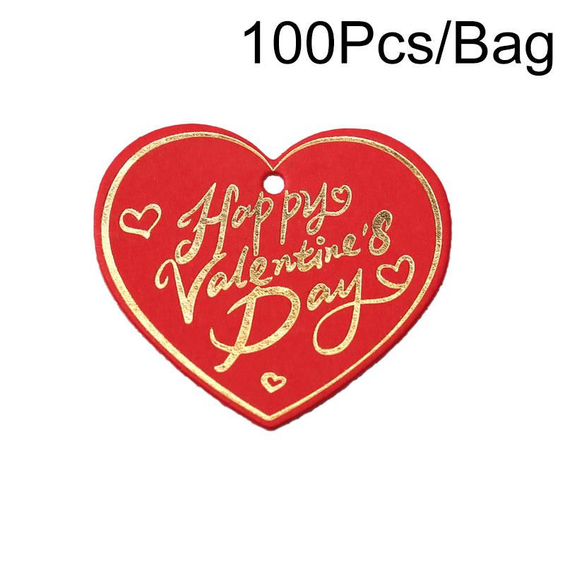 100 шт./пакет Упаковка Украшения DIY День Святого Валентина Вечеринка Бумага Счастливые Этикетки Карты Подарочные Бирки В Форме Сердца
