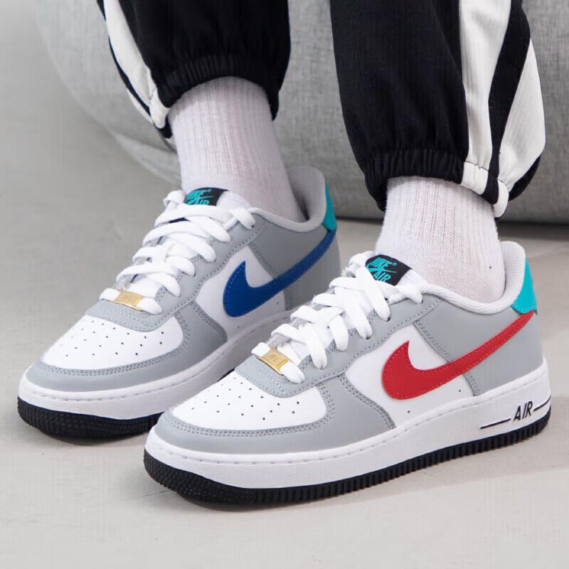Kids' Sneakers Nike Air Force 1 LE GS 'Grey Red Blue'