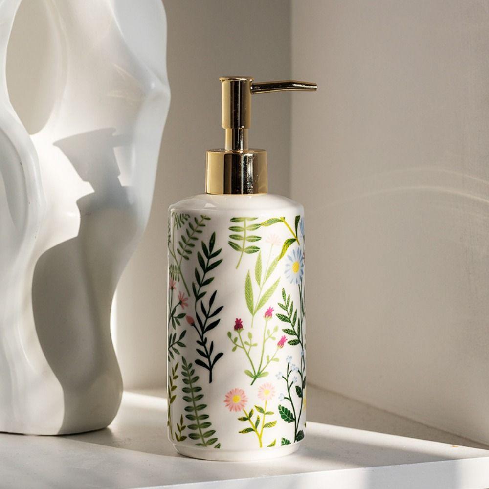 Creative Hand Wash Dispenser Refillable Liquid Storage Container Ceramic Soap Dispenser  Toilet